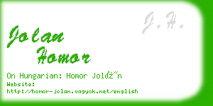 jolan homor business card